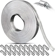 Hose Clamps Assortment Kit, Worm Gear Duct Pipe Hose, 304 Stainless Steel Band F