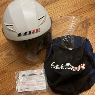LS2 Stream II ? Solid Helmet Gloss White  | Large Bag Visor Paperwork