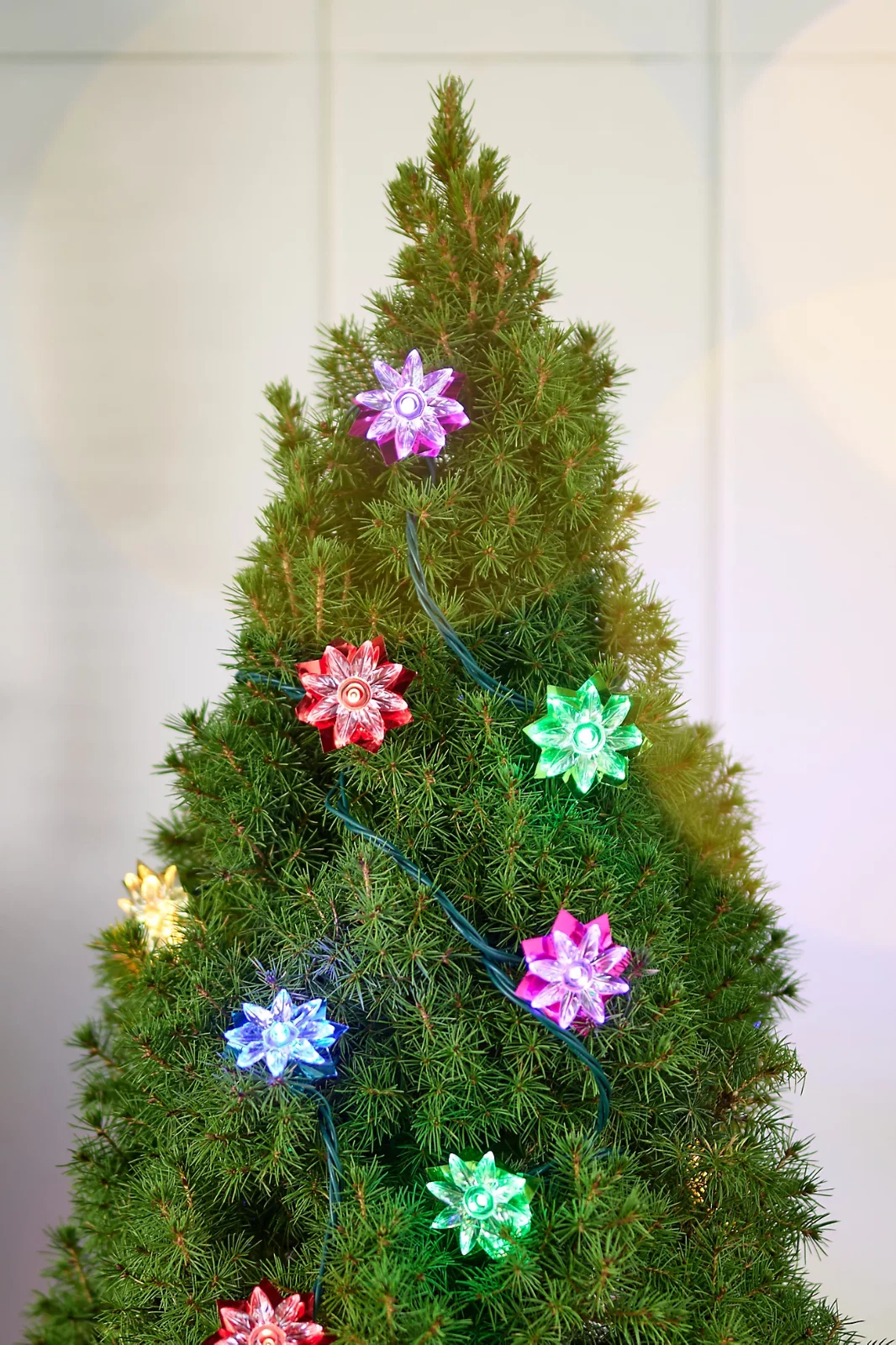 NWT ANTHROPOLOGIE LED MULTICOLOR FOIL REFLECTOR FLOWER STRING GARLAND LIGHTS