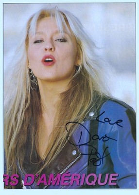 Doro Pesch Warlock original Autogramm Magazinseite signiert (Oy-0186
