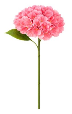 Coral Pink Hydrangea Stem Faux Flower 12 Inch Artificial Hydrangea Bloom 6 Inch