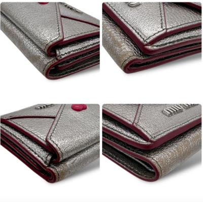 miumiu madras love 財布　シルバー miu miu（ミュウミュウ） マドラス フォーエバー コンパクト財布