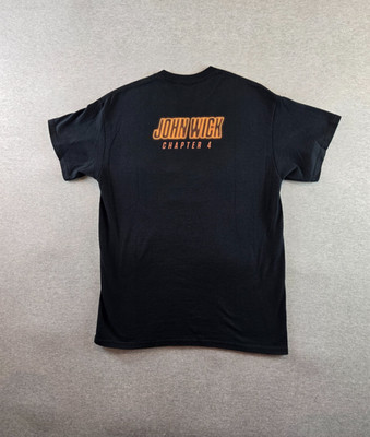 John Wick Chapter 4 Promo T-Shirt Mens Small Black Keanu Reeves Necktie Movie