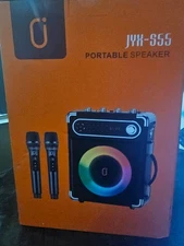 JYX -S55 Portable Speaker w/ 2 Wireless Microphones Black NEW in Sealed Box