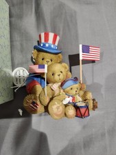 CHERISHED TEDDIES SAMANTHA THEO TYLER OUR COLORS RUN TRUE RED WHITE BLUE July 4