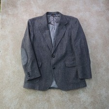 vintage Pendleton Blazer Men's 42 Gray Wool 2 Button Scholar Elbow patches