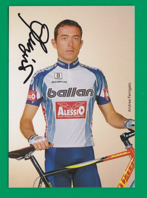 CYCLING cycling card ANDREA FERRIGATO team BALLAN ALESSIO 1999 Signed