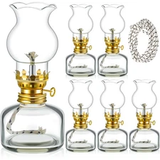 Yexiya Vintage Glass Kerosene Lamp Rustic Oil Lamp Lantern Chamber Oil Clear ...