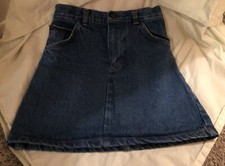 vtg Denim cute jean skirt Girls size 6 no brand Dk Wash versatile