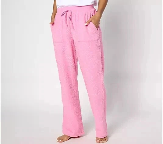 Berkshire Homewear Embossed Straight Leg Lounge Pant Pretty Pink Large A632467