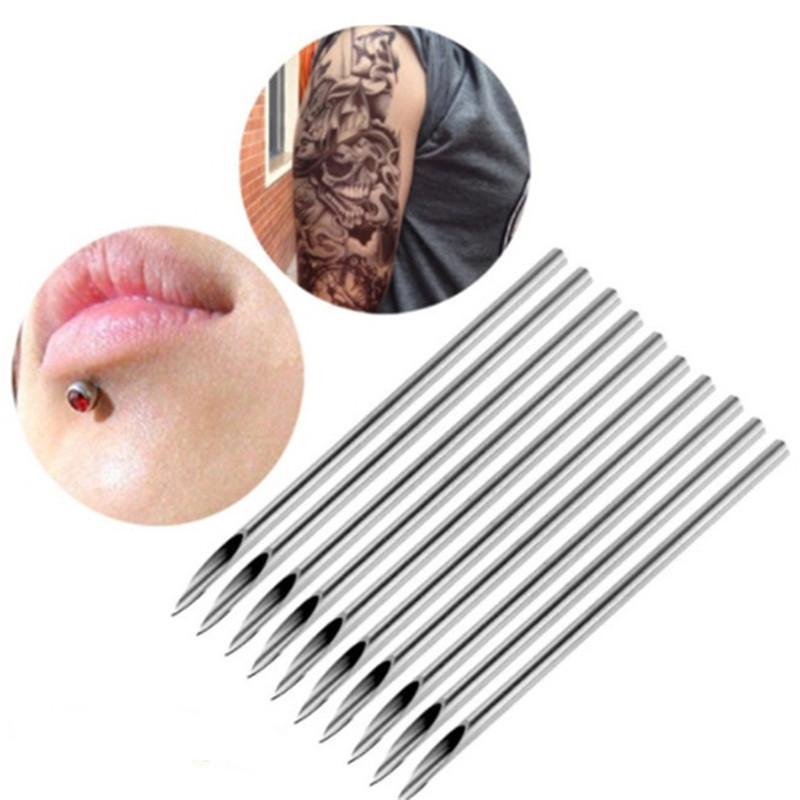 10 Pcs Silver Disposable Puncture Needle Ear Piercing Perforated Needle