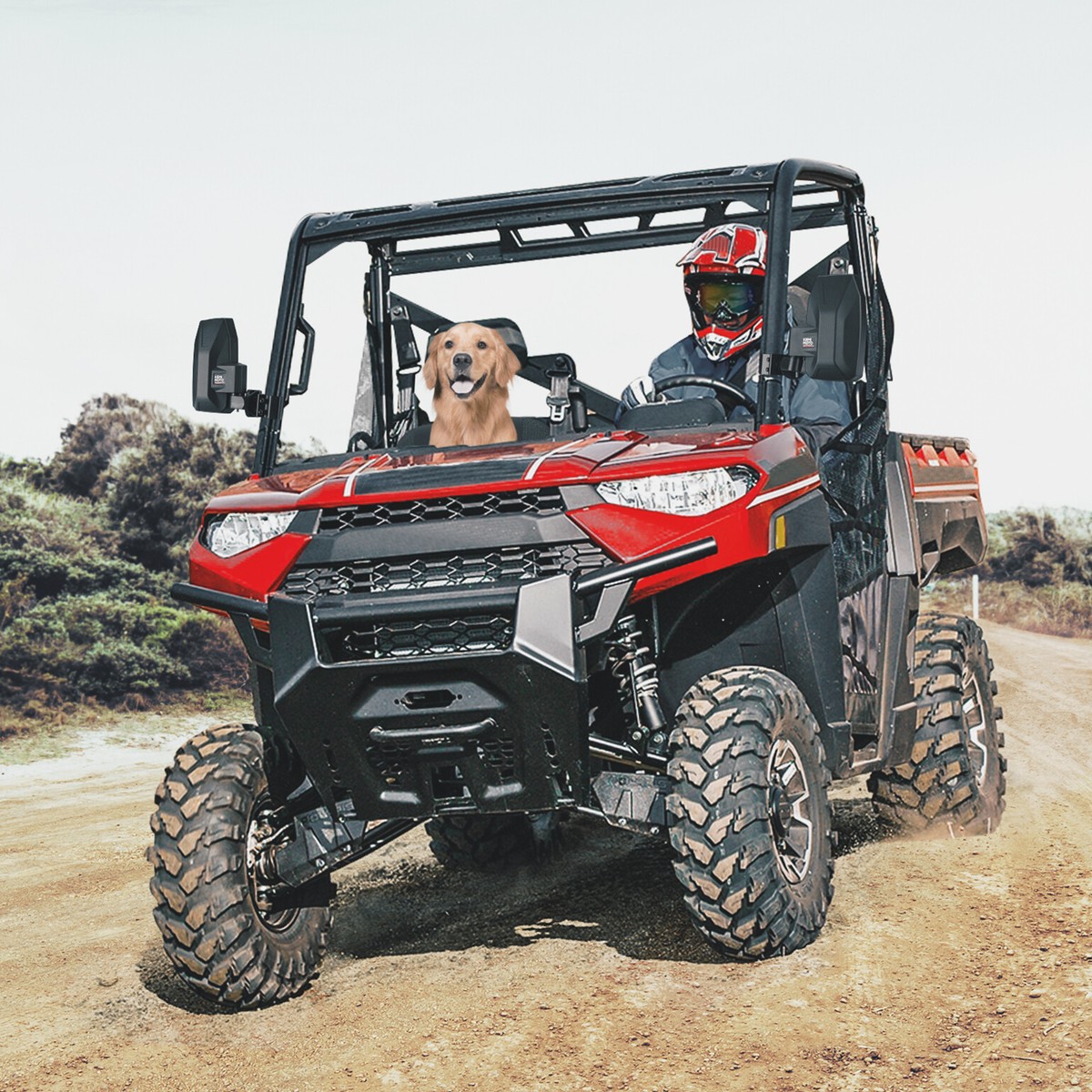 RZR UTV Rear View Center Mirror W/ 1.75" Bar For Polaris RZR 800 1000 S 900 XP E - Foto 10