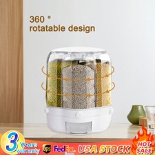360  Food Grain Rice Dispenser 27LBS Large Rotating Storage Container Sorted USA