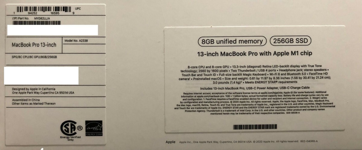 Apple MacBook Pro M1 13in 256GB SSD 8GB Space Gray, A2338 Apple MacBook Pro M1 13in 256GB SSD 8GB Space Gray, A2338