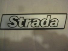 Fiat Stada badge for car Plastic silver on black rectangel badge for Fiat Strada