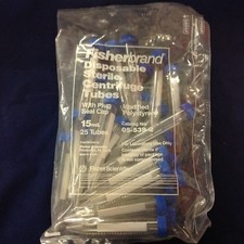 Fisherbrand 05-539-2 Disposable 15ml Centrifuge Tubes Sealed Bag of 25 w/ Cap