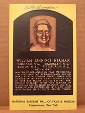 Billy Herman Autographed Signed HOF Plaque Postcard Brooklyn Dodgers