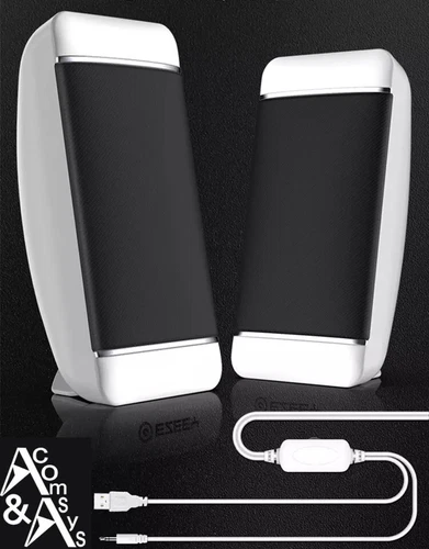Stereo Lautsprecher 600W Soundbox Muskibox Mini für PC Notebook USB A4 White