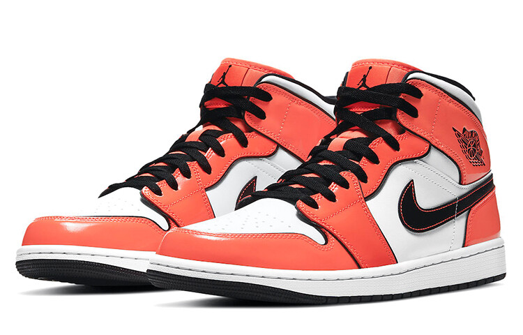 Nike Air Jordan 1 mid紫/オレンジ/白 JORDAN BRAND AIR JORDAN 1 MID BLACK/CEMENT GREY-FIRE RED