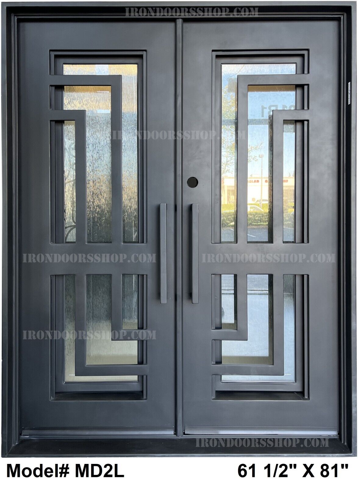 Santiago Modern double steel door with operable glasses Right hand in stock