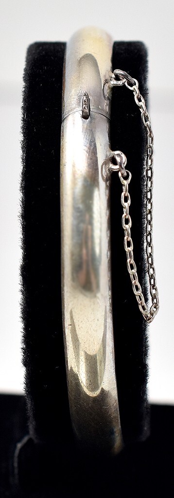 Solid Sterling Silver Hinged Bangle Bracelet 925 - image 2