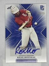 2021 LEAF PERFECT GAME BLUE ROCKO BRZEZNIAK PAPER RC AUTO # 13/15