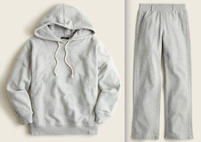 J. Crew Heather Grey University Oversized Hoodie Sweatshirt Pants SET M NWT