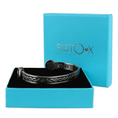 SISTO X Super Strong Magnetic Bracelet/Bangle Copper with Pewter Finish Link Design 6 Ma