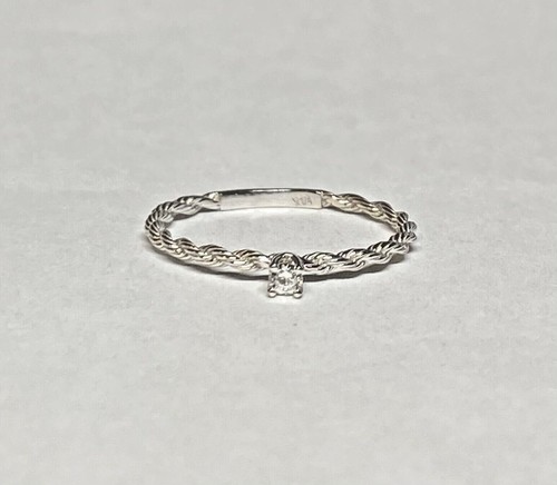 14K Gold (Yellow-White-Rose) .06 Carat Genuine Diamond Rope Design Solitaire - Picture 14 of 15