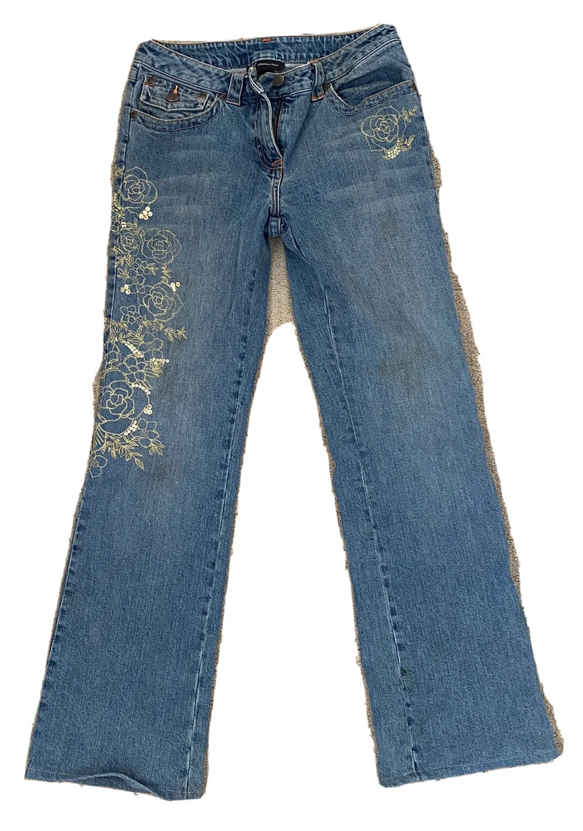 Women s INC International Concepts Floral Embroidered Jeans Sz6 90 s