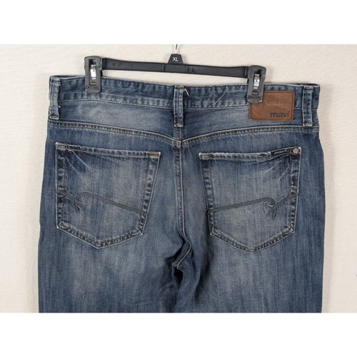 Mavi Matt Relaxed Straight Leg Embroidered Jeans Men's Size 36x36 - Picture 7 of 14