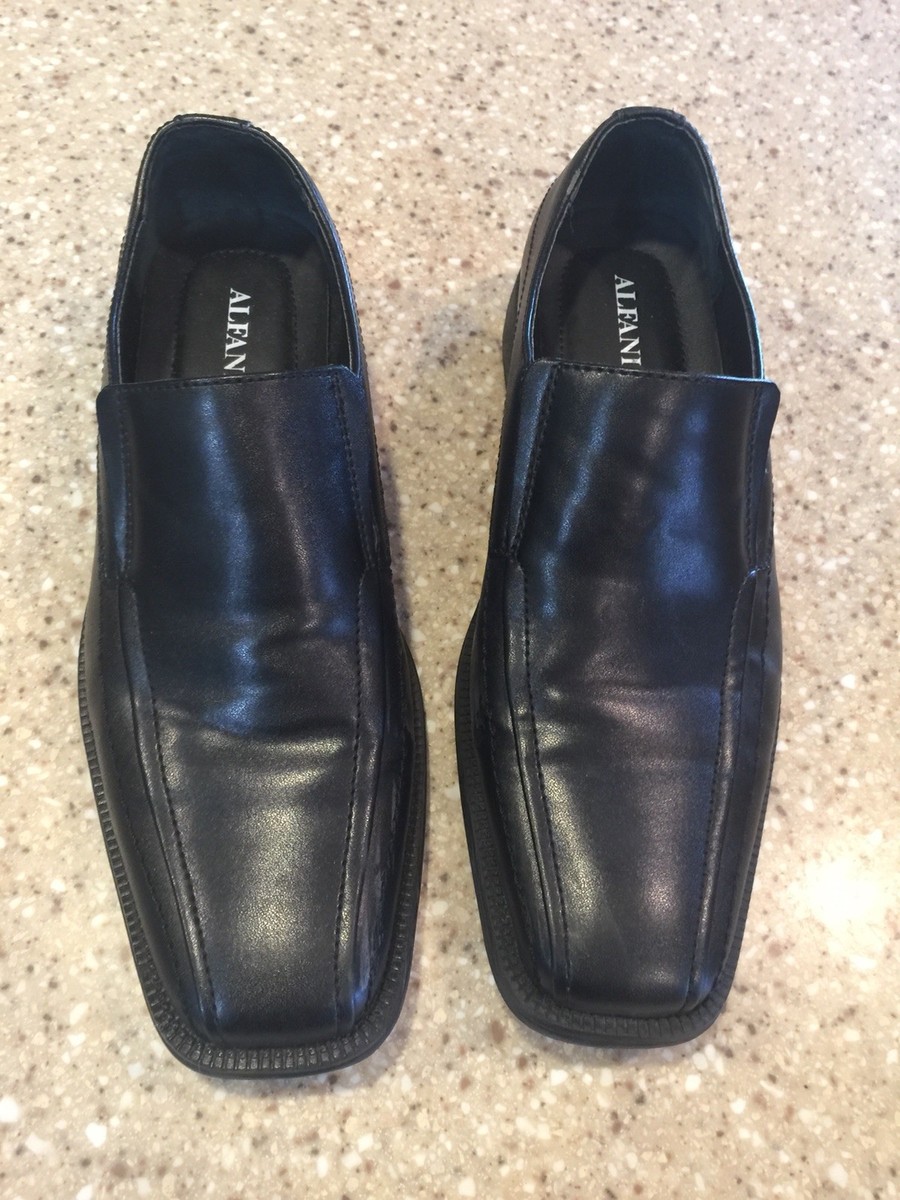 ALFANI Leather Black Slip On Loafers Mens Dress Shoes Size  display picture 1