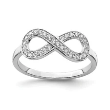 Silver  CZ Infinity Ring QR5884