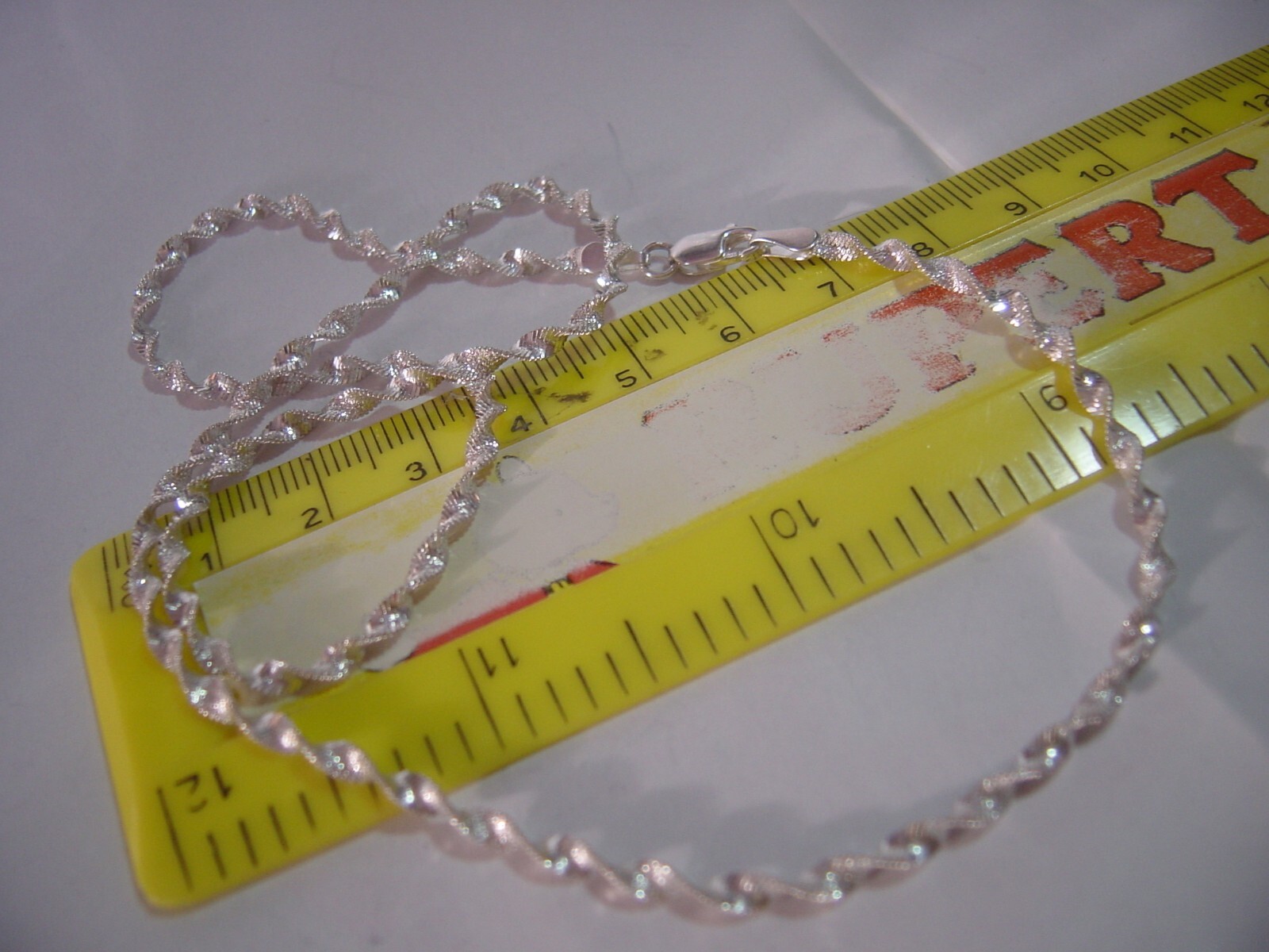 Beautiful vintage Solid SILVER  18" twisted spark… - image 10