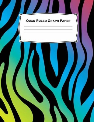 quad ruled graph paper zebra print 4x4 quadrille squared