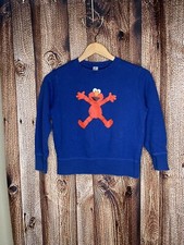 UNIQLO  KAWS  SESAME STREET ELMO COLLABORATION BLUE CREW SWEATSHIRT 9-10