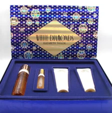NEW White Diamonds Gift Set Elizabeth Taylor Parfum Spray Body Cream Wash NIB