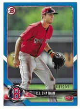 C.J. Chatham 2018 Bowman Prospects Blue Parallel #BP117 /150 Red Sox Rookie 🧦⚾