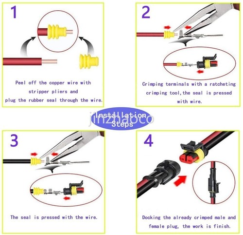 26Set Connettore Filo Elettrico Impermeabile Automobile Spina 1-4 Pin Spina Kit - Foto 2 di 8