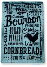 TIN SIGN Kitchen Bourbon Blue Kitchen Cottage Farm Beach House Metal Decor B888