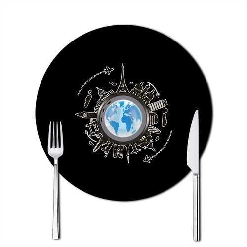 Round Placemats Dining Table Mat Dinner Home Kitchen PlaceMat Non-Slip Place Mat - Picture 20 of 31