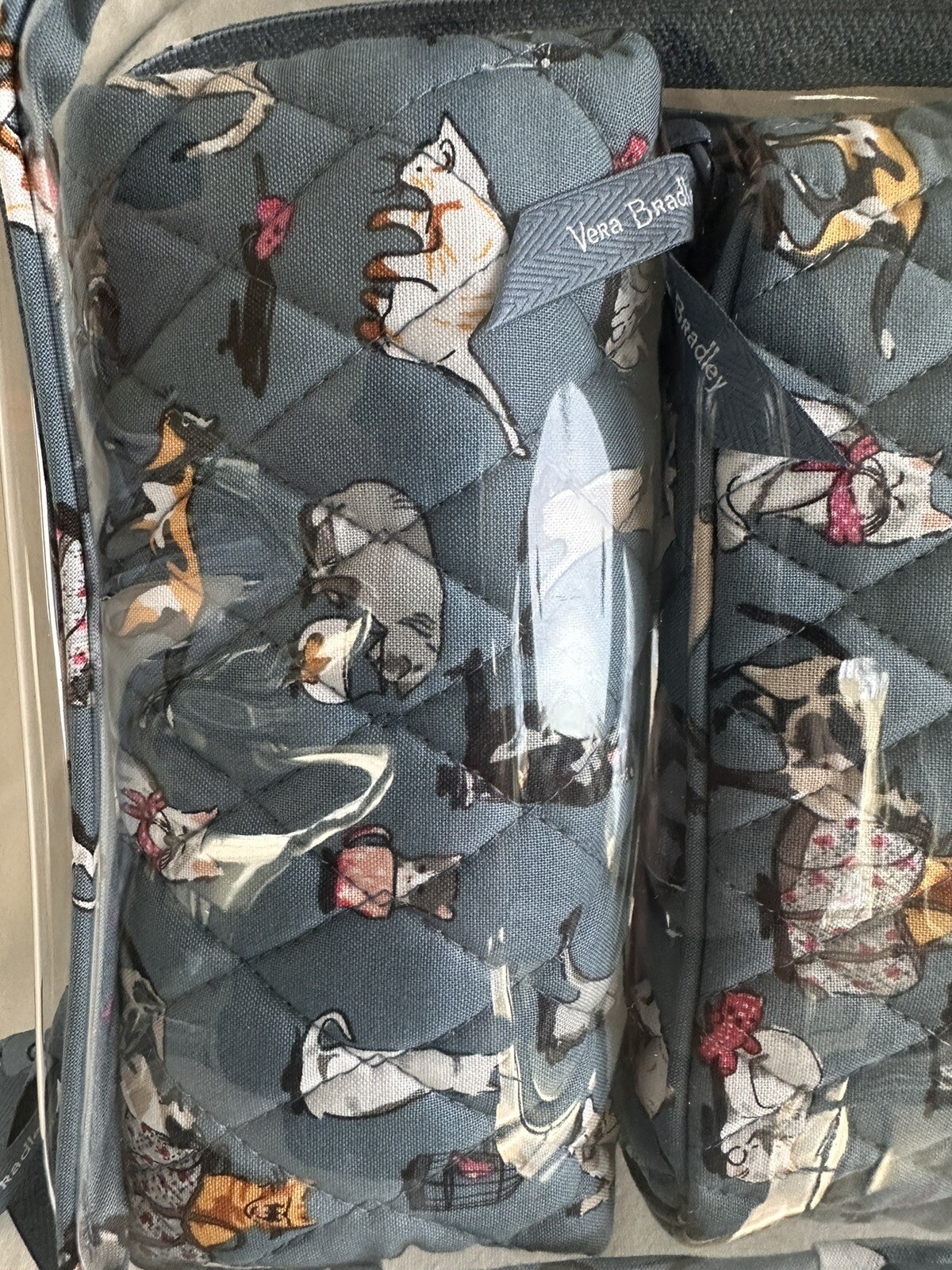 New Vera Bradley Cat’s Meow 4 Piece Cosmetic Organizer Travel Set eBay