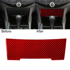 1pcs For Honda Accord 2008-12 Red Carbon Fiber Center Storage Box Cover Trim A
