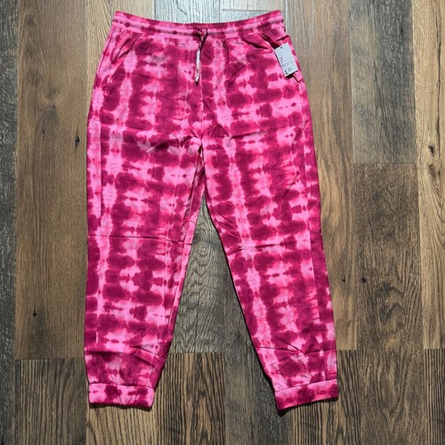 Lands’ End Active Jogger Pants Pink Tie Dye Girls Size XL 14+-16+ in Pink NWT! - Picture 2 of 6