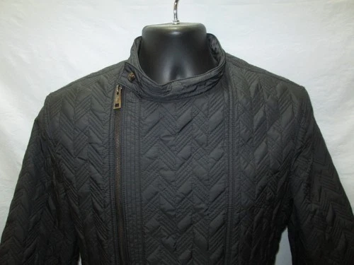 VERSACE COLLECTION MEN'S QUILTED BLACK MOTO JACKET image 2