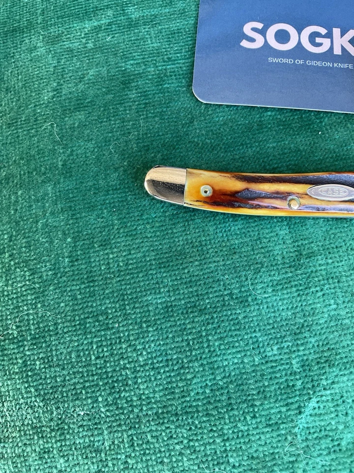 Cuchillo de ciervo Case 1976 gris Scroll Razor Edge rico oscuro suculento 52087 Foto 3 de 4