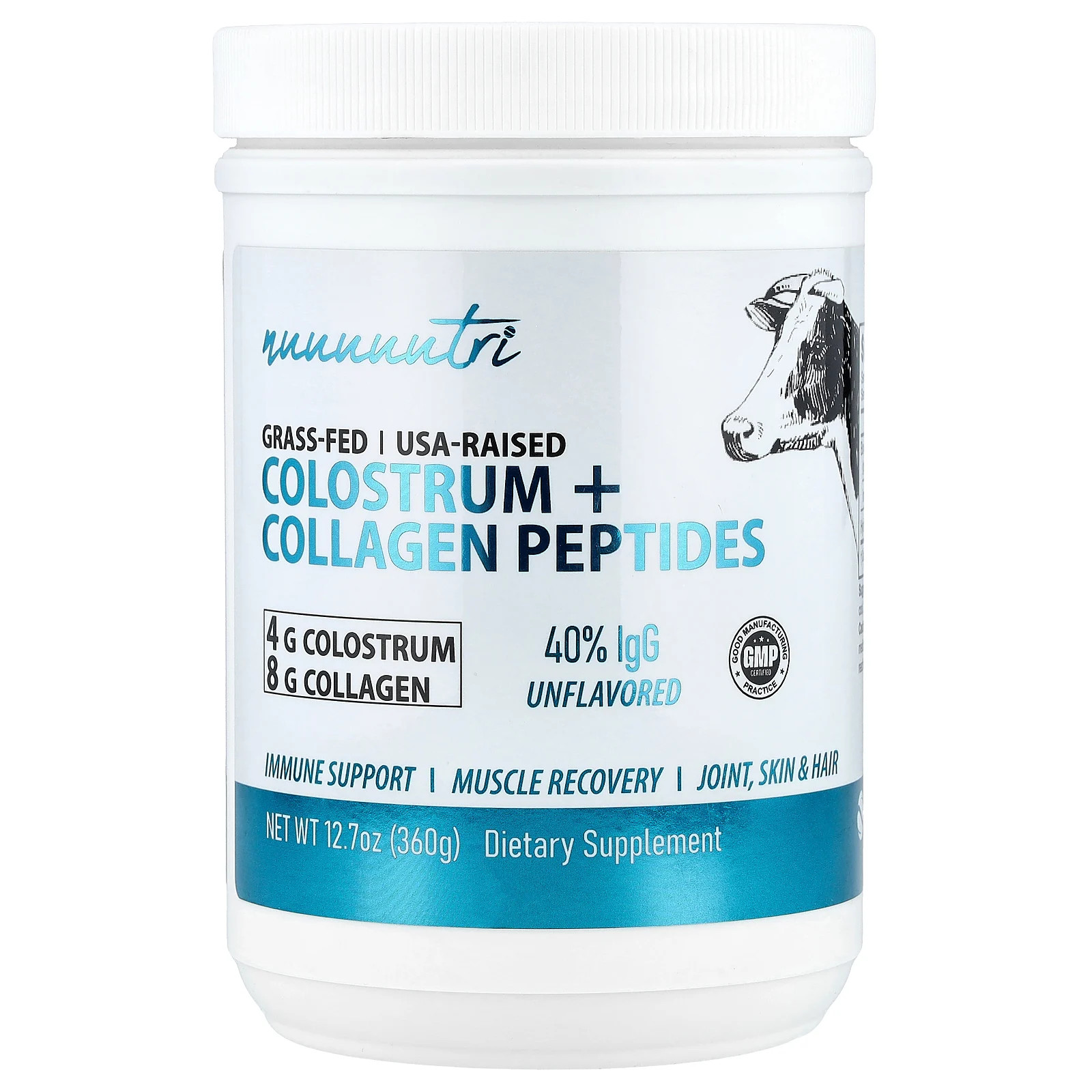 Молозиво + коллаге пептиды, без вкуса, 12,7 унции (360 г)