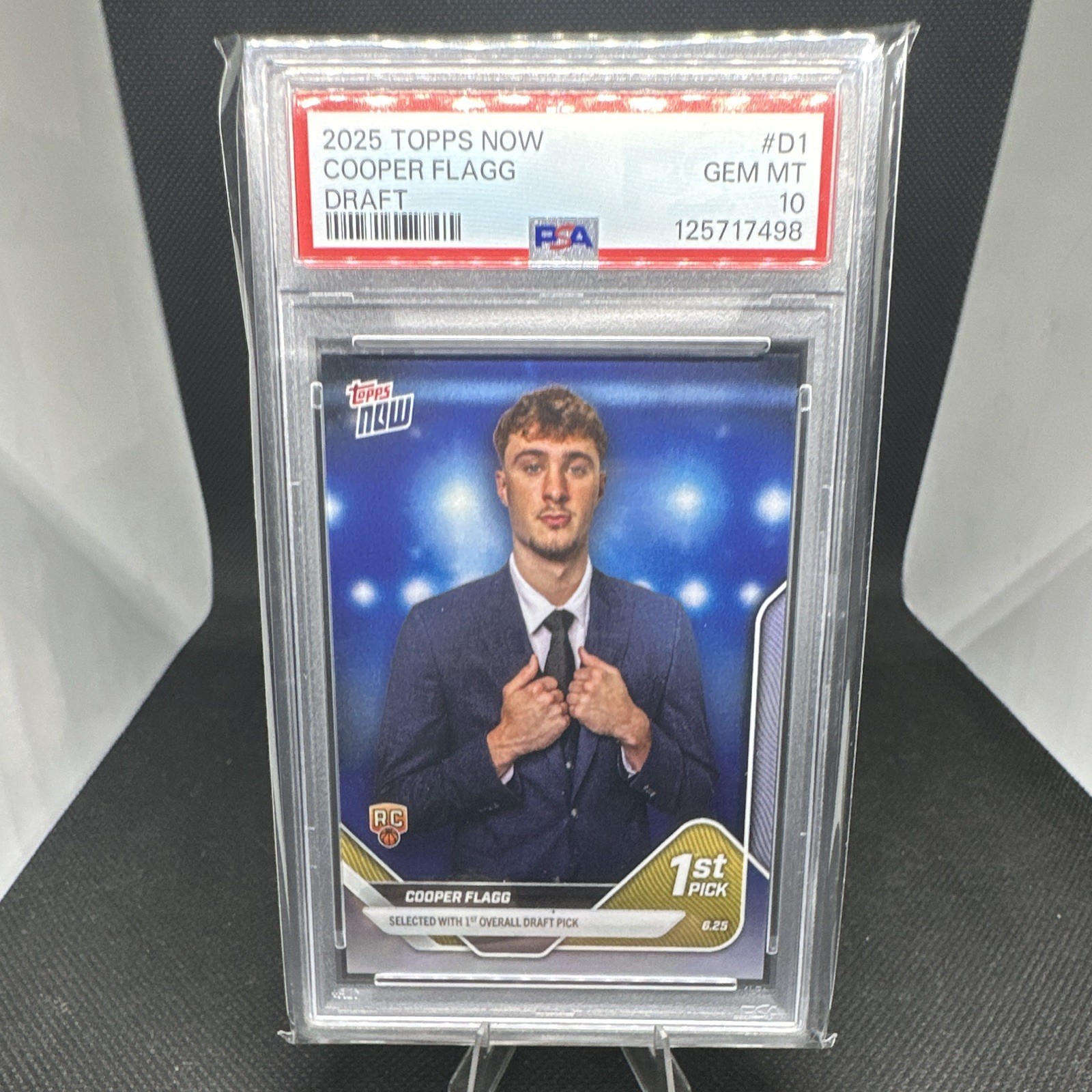 Topps Now Draft 2025-26 Cooper Flagg Rookie #D1 /123650 PSA 10 Duke