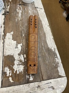 Vintage Wood Hand Carved Dvojnice Balkan Twin Double Flute
