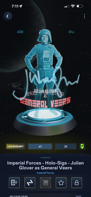 Star Wars Card Trader DIGITAL Julian Glover General Veers Holo-Sig CC25